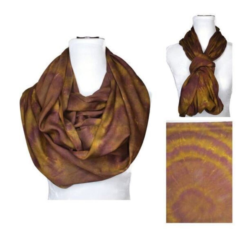NEW Artisan Hand-Dyed Scarf Infinity Wrap Galaxy Tie Dyed Print One‎ Size